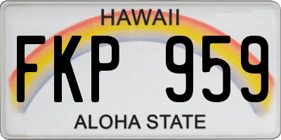 HI license plate FKP959