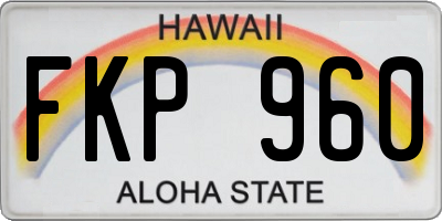 HI license plate FKP960