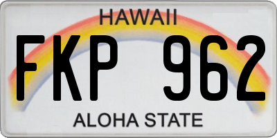 HI license plate FKP962