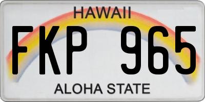 HI license plate FKP965