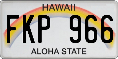 HI license plate FKP966