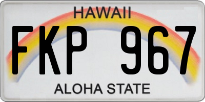 HI license plate FKP967