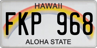HI license plate FKP968