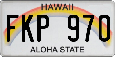 HI license plate FKP970