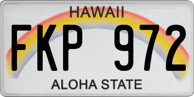 HI license plate FKP972