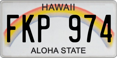 HI license plate FKP974