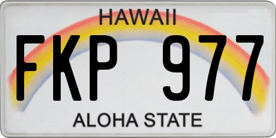 HI license plate FKP977