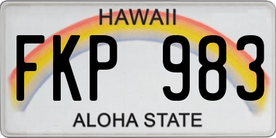 HI license plate FKP983