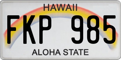 HI license plate FKP985