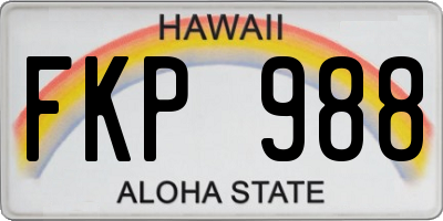 HI license plate FKP988