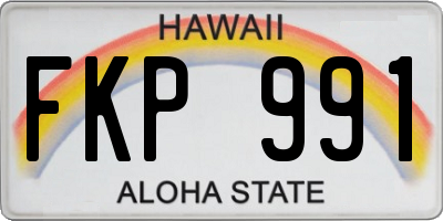 HI license plate FKP991