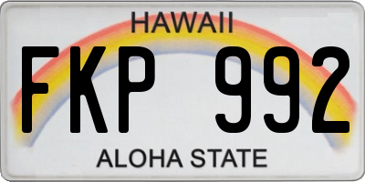 HI license plate FKP992