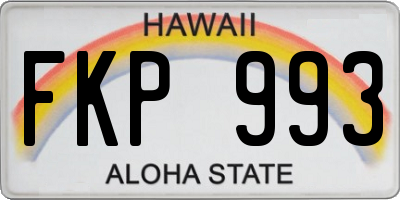HI license plate FKP993