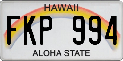 HI license plate FKP994