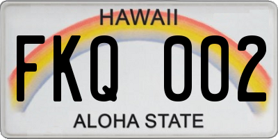 HI license plate FKQ002