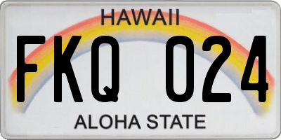 HI license plate FKQ024