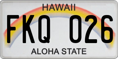 HI license plate FKQ026