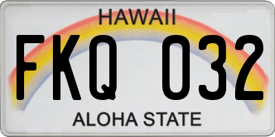 HI license plate FKQ032