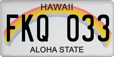 HI license plate FKQ033