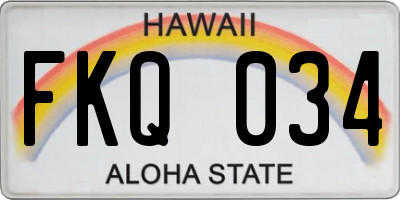 HI license plate FKQ034
