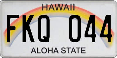 HI license plate FKQ044