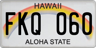 HI license plate FKQ060