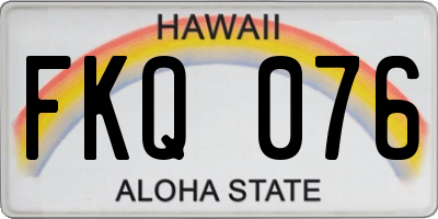 HI license plate FKQ076