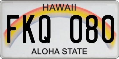 HI license plate FKQ080