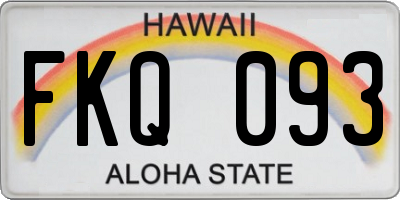HI license plate FKQ093