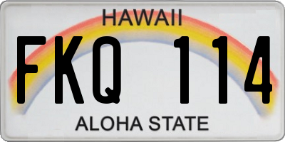 HI license plate FKQ114