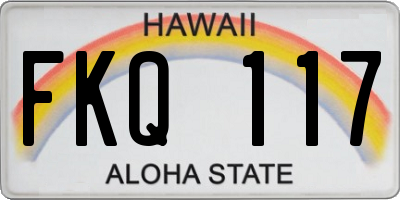 HI license plate FKQ117