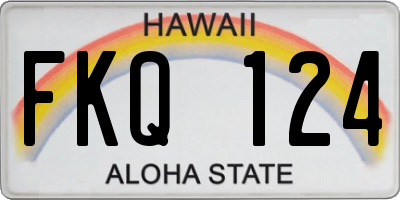 HI license plate FKQ124