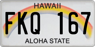 HI license plate FKQ167