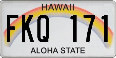 HI license plate FKQ171