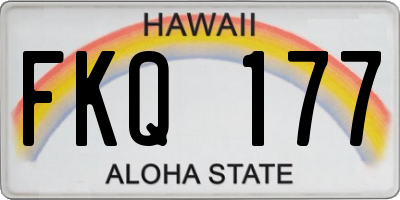 HI license plate FKQ177