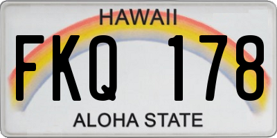 HI license plate FKQ178