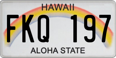 HI license plate FKQ197