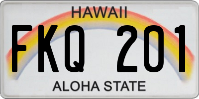 HI license plate FKQ201