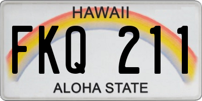 HI license plate FKQ211