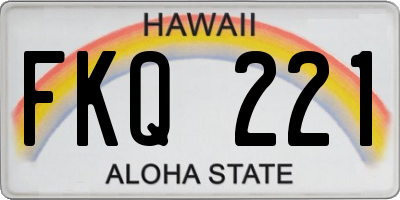 HI license plate FKQ221