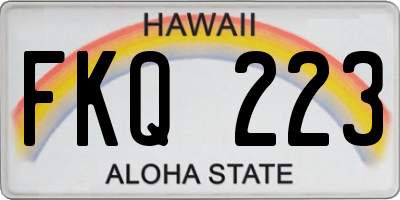 HI license plate FKQ223