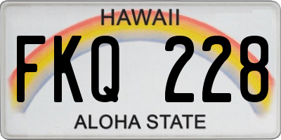 HI license plate FKQ228