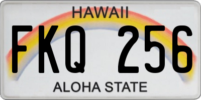 HI license plate FKQ256