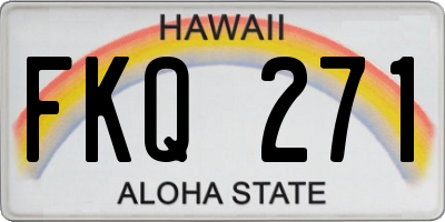 HI license plate FKQ271