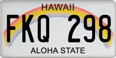 HI license plate FKQ298