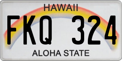HI license plate FKQ324