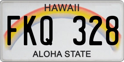 HI license plate FKQ328