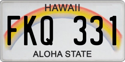 HI license plate FKQ331