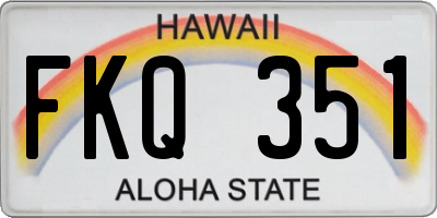 HI license plate FKQ351