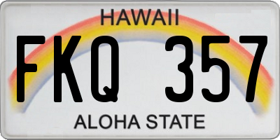 HI license plate FKQ357